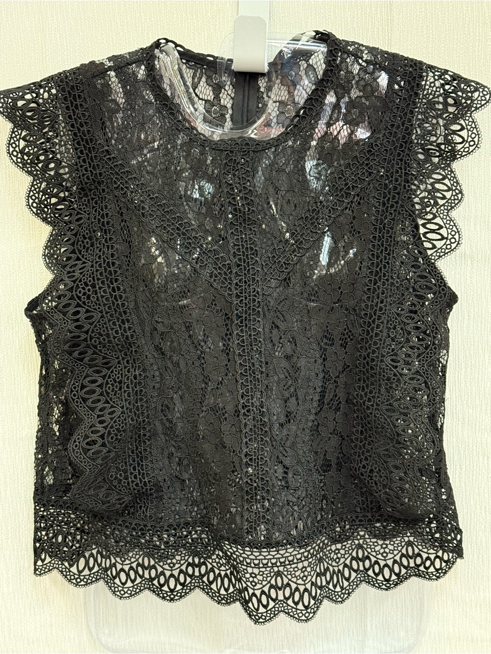 Zara Black Lace Camisole with Scalloped Trim